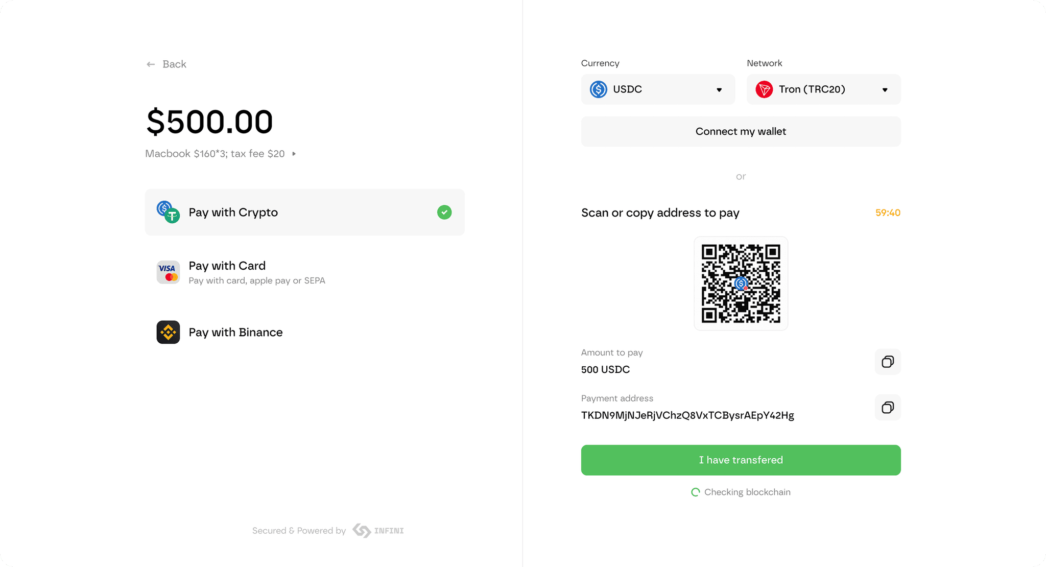 Infini Payment Gateway