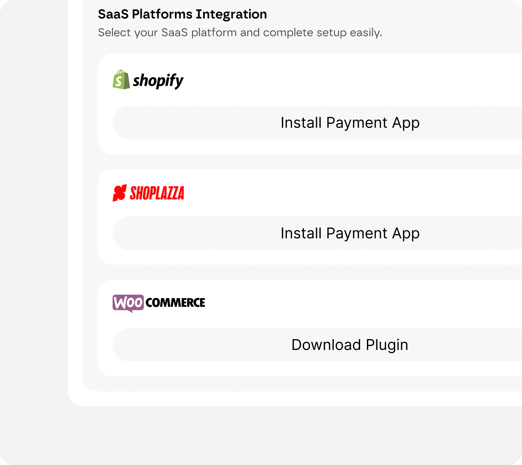 Preview of the Infini checkout screen