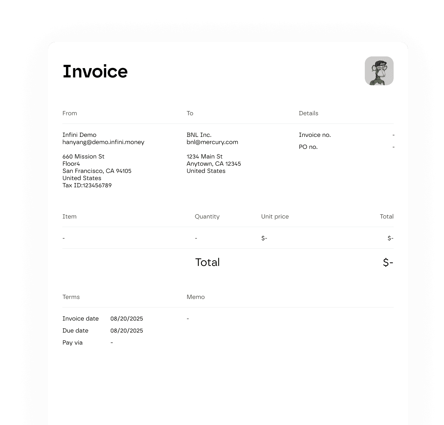 Invoice ready for payment review