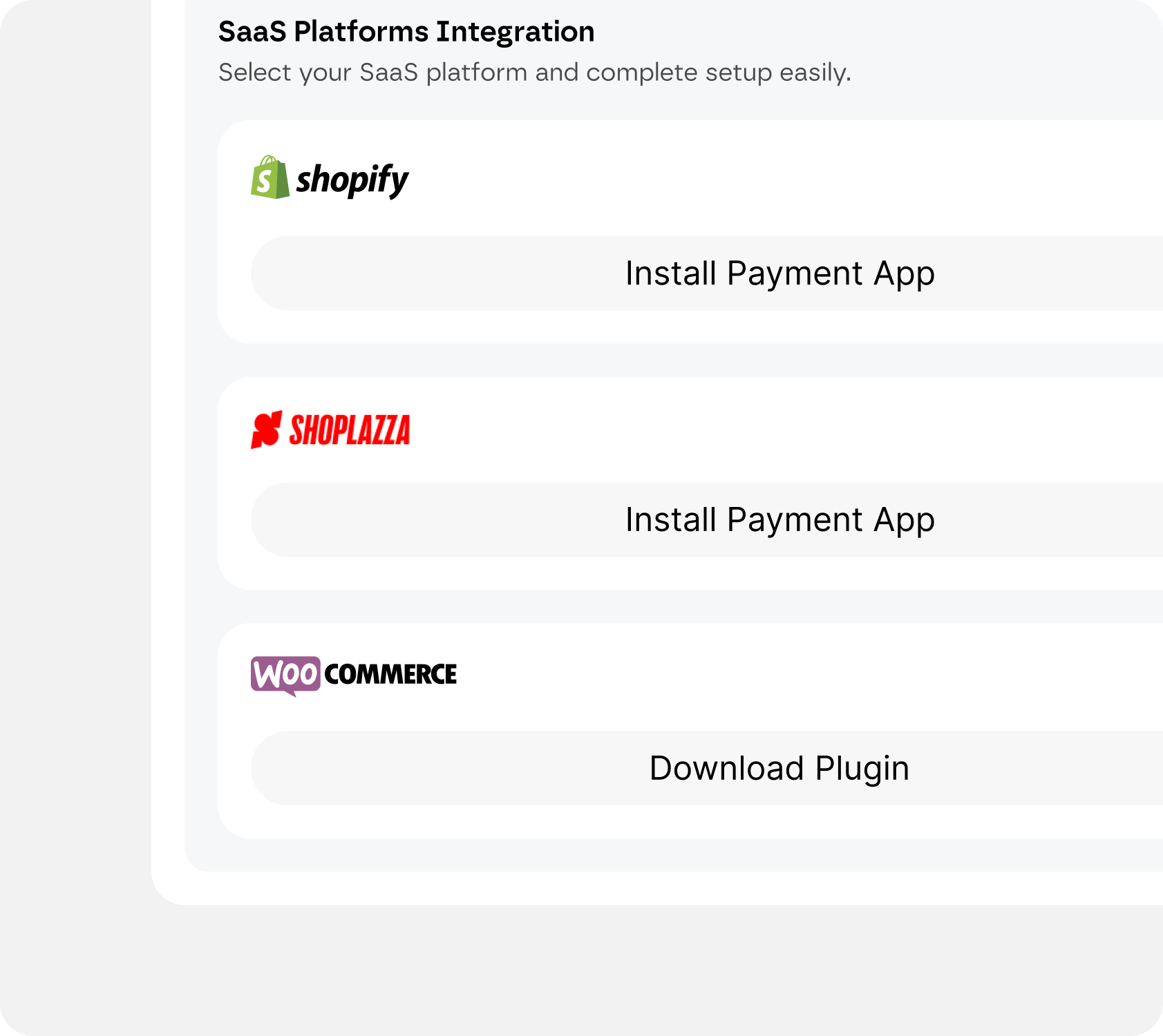 Preview of the Infini checkout screen