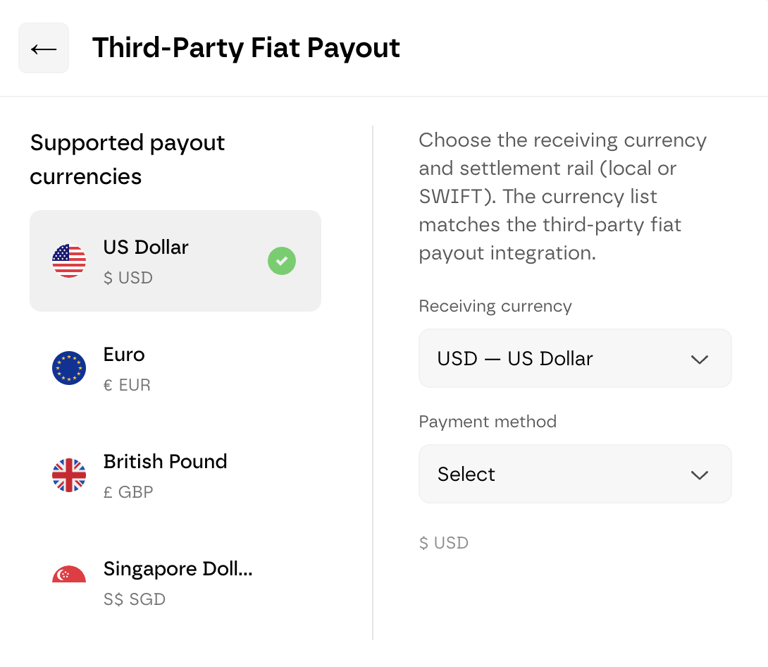 Screenshot: global payout to 100+ countries