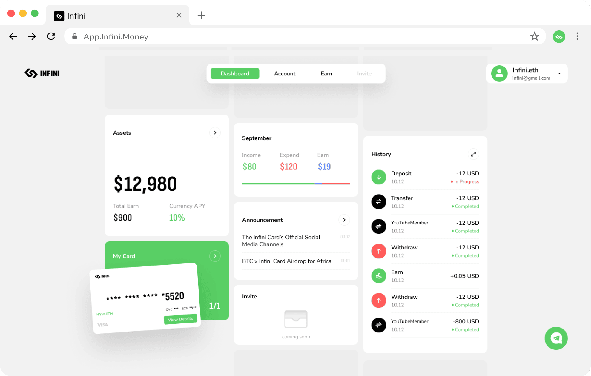 Infini Money Security Features